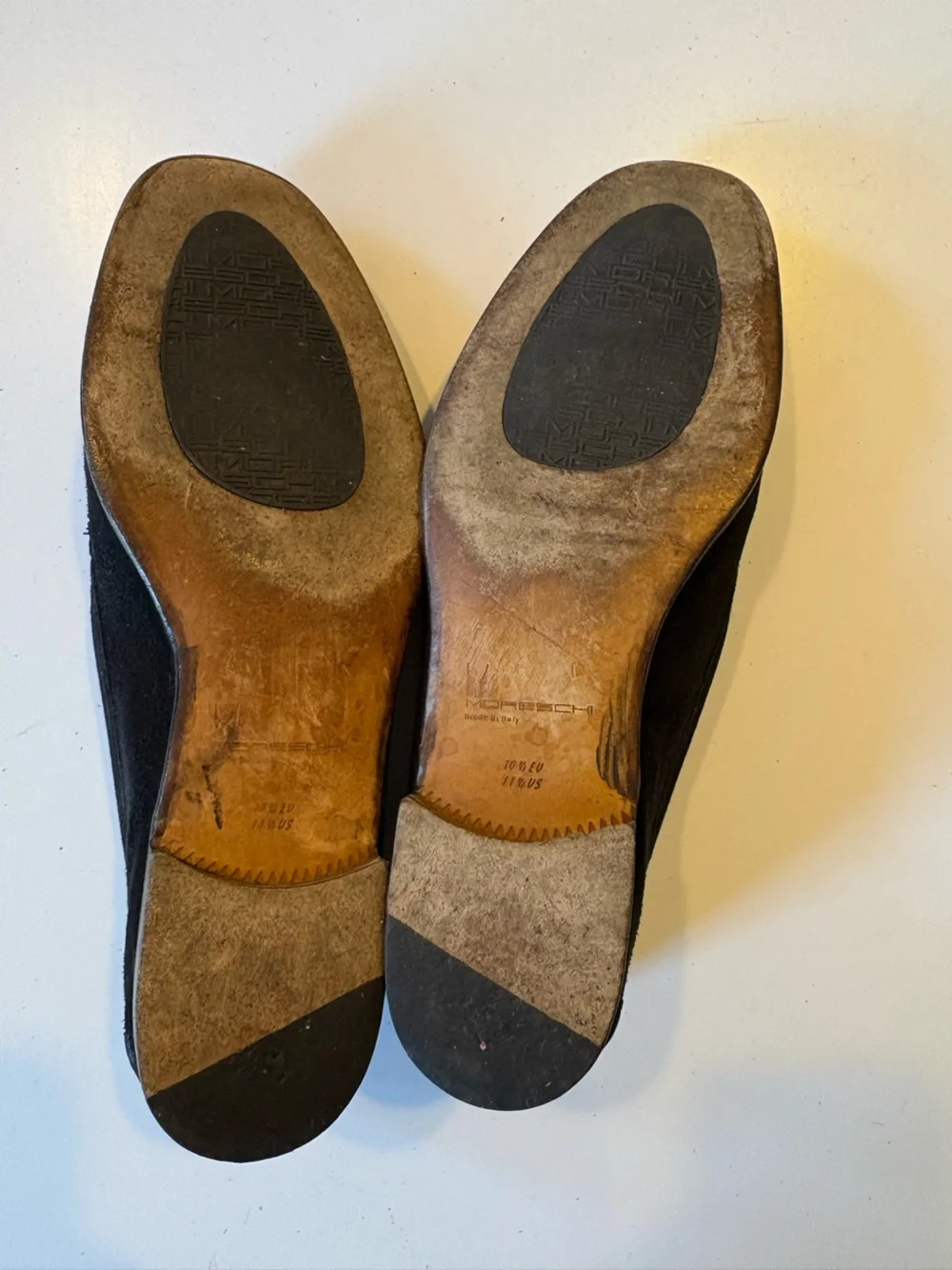 Moreschi ||‎ Italian Suede Horsebit Loafers Bit Black Gold 11.5